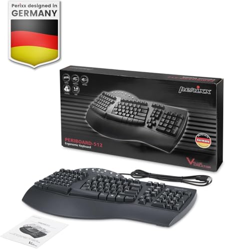 Ergonomic Split Keyboard with Wrist Rest - Wired USB - Black / Wired