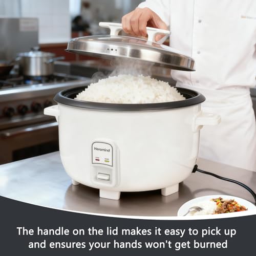 Heromind 10L (Approx. 10 Quart) Commercial Rice Cooker 46-Cup Capacity, Fast & Easy Large Capacity Food Steamer