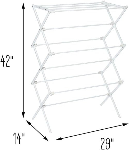 Honey-Can-Do Collapsible Laundry Drying Rack - Portable & Space-Saving Metal Clothes Rack | Ideal for Indoor/Outdoor Use, White