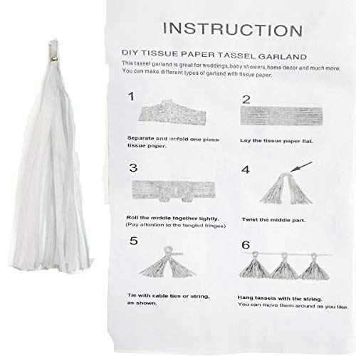 Tissue Paper Tassels Paper Tassels Garland Banner Table Decor Party Tassels Banner Wedding Birthday Baby Shower Nursey Party Decorations Supplies (20, Lt-Blue+Blue+Sky Blue+Royal Blue)