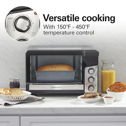 Hamilton Beach XL Toaster Oven with Air Fryer, 6-Slice Capacity, Black Stainless