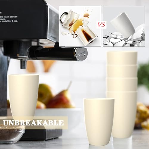 Homienly Wheat Straw Cups 16oz,Unbreakable Cups-6 PCS Freezer and Dishwasher Safe Cups for outdoor gatherings,Picnic,Travel-Blue Sky