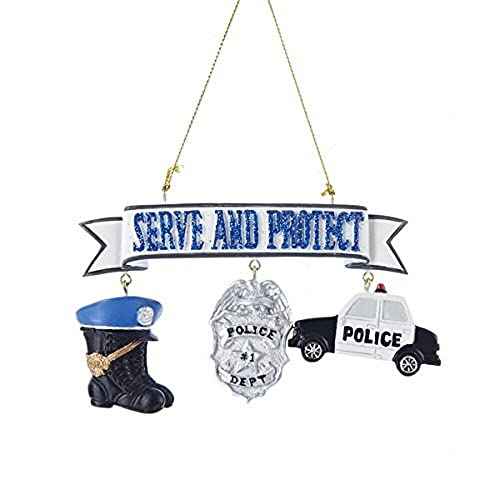 "Serve and Protect" Policeman Dangling Ornament
