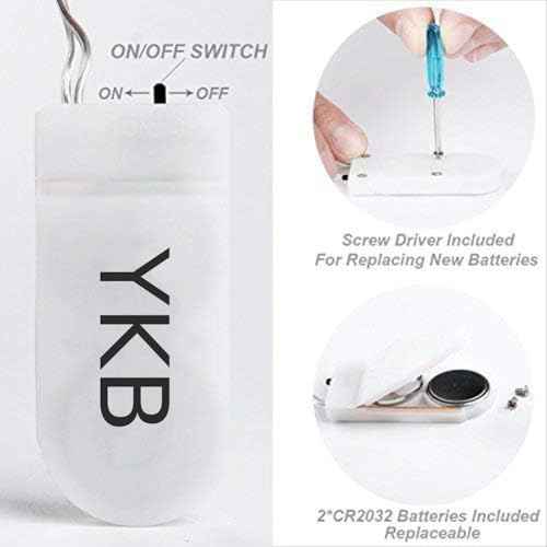 YKB 6 PCS LED Starry String Lights with 20 Mini LEDs on 3.3FT/1M Copper Wire, Fairy Lights Powered by 2xCR2032(Incl) Batteries, for Wedding Table Holiday Halloween Christmas Decorations, Cool White