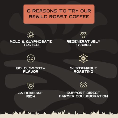 Lineage Provisions Rewild Roast Coffee Beans 12 oz - Medium Roast, Whole Arabica Beans, Single Pack