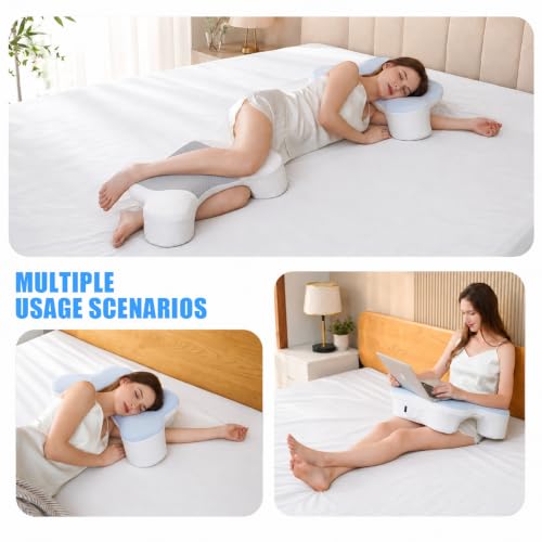 MONSAO Side Sleeper Pillow with Arm Hole - Ergonomic Memory Foam Neck Support
