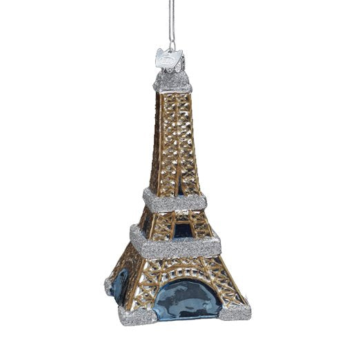 Noble Gems Kurt Adler 5-Inch Glass Eiffel Tower Ornament
