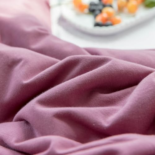 Full Size Purple Duvet Cover Set 3 Pieces Pale Mauve Jersey Knit Cotton