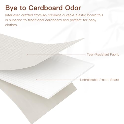 Criusia Drawer Organizer Clothes Set - Oatmeal / 10 Pack, Foldable Closet Dividers for Baby Clothes & Underwear