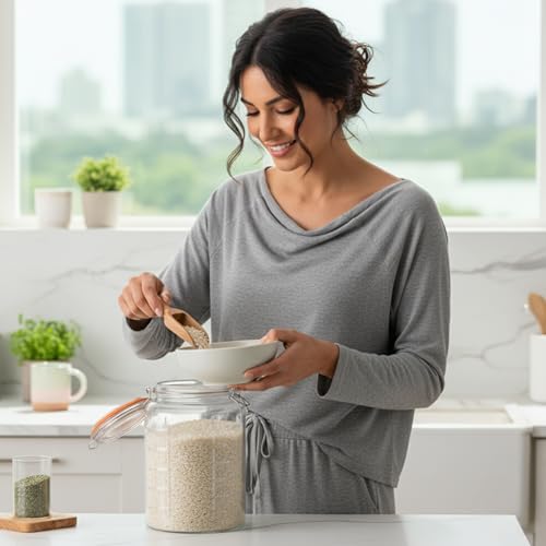 KitchenToolz 1-Gallon Glass Mason Jar with Hinged Clamp Lid - Airtight Pickling & Fermentation Jar - 1 Pack