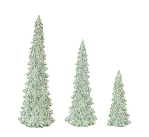 12-Inch Resin Christmas Tree Figurines Set of 3 Festive Holiday Decor