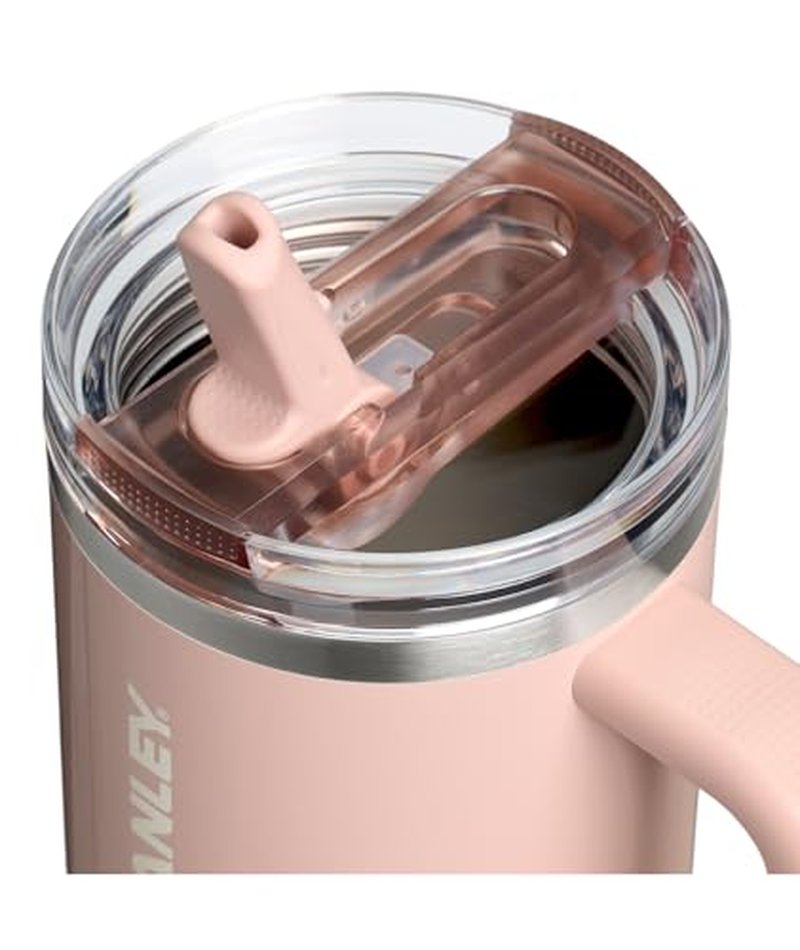 STANLEY Quencher ProTour Flip Straw Tumbler with Leakproof Lid 40 oz | Built-In Straw and Handle | Cup Holder Compatible for Travel | Insulated Stainless Steel Cup | BPA-Free | Peach Whip Gloss