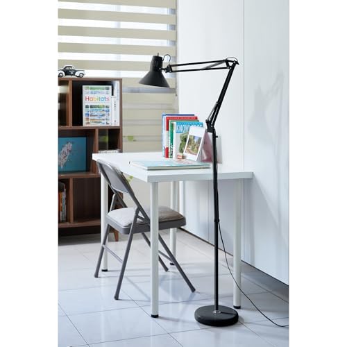Bostitch Office VLF100F Swing Arm Metal Floor Lamp, 72" Tall with