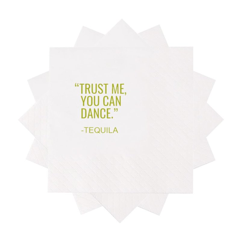 VOWFOO Funny Cocktail Napkins 100Pcs Trust Me You Can Dance Tequila Paper Disposable Party Napkins For Bachelorette Bridal Shower Birthday New Year's Eve Girls' Night Party 5 x 5 2-ply (Tequila)