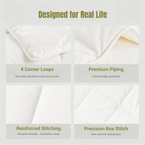 Australian Wool Comforter Queen All-Season Breathable Duvet Insert - White