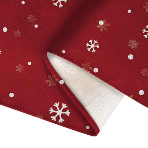 Christmas Table Runner 13x72 Inch, Red Snowflakes Pine Tree Table Decors for Seasonal Winter Xmas Holiday Home Kitchen Dining Party Indoor Outdoor