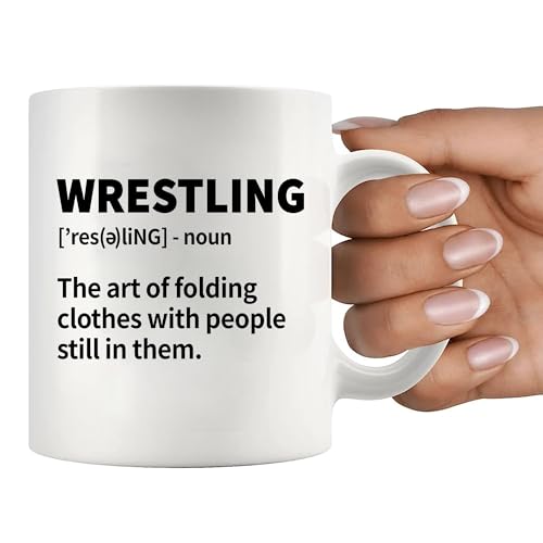 Panvola Wrestling Mug 11oz White - Funny Sport Gift for Wrestling Fans