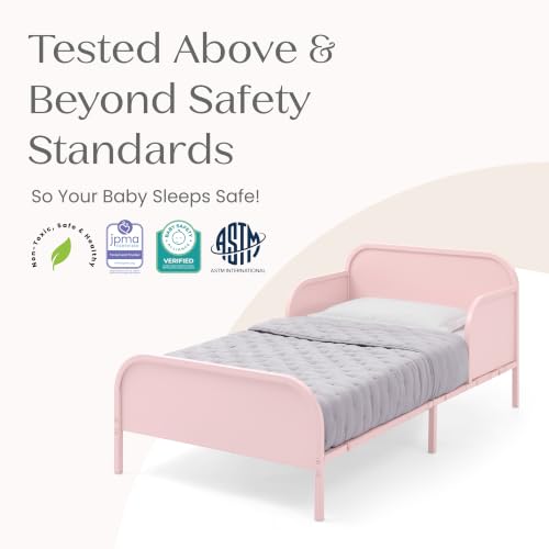 Delta Children Pink Magic Magnet Toddler Bed with Book Storage, Safety & Custom Magnets
