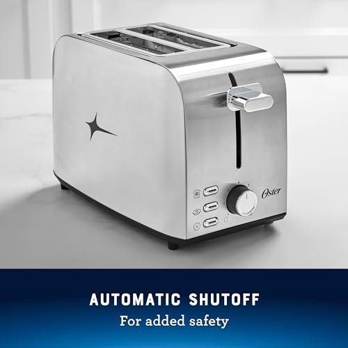 2-Slice Toaster with Extra Wide Slots - Bagel Toaster, Stainless Steel - Oster