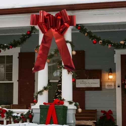 Big Red Car Bow(30 inch, 1 Pack) - Large Christmas Bow, Giant Bow for Car, Wreath, Present, Christmas Decoration, Wedding, Anniversary, Party, Birthday, Housewarming.