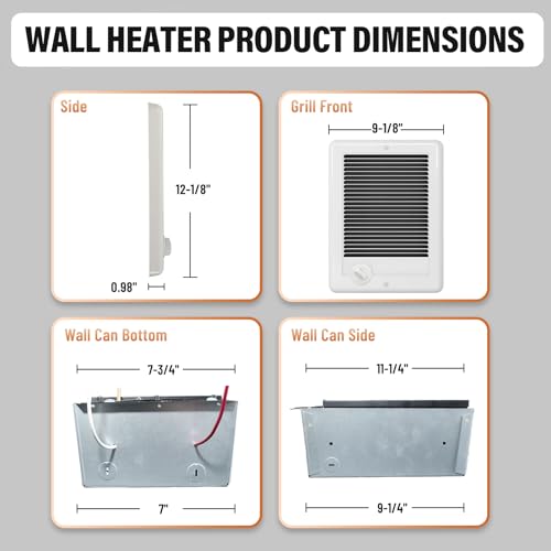 Leafinnerin CSC152TW Deep White Electric Wall Heater 1500W 240V Thermostat