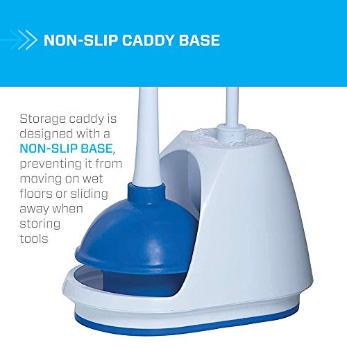 Mr. Clean Toilet Plunger and Bowl Brush Set with Caddy - White, Pack of 1