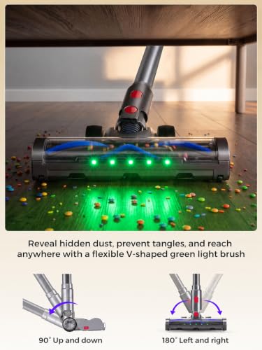 JIEANER Cordless Stick Vacuum Cleaner 600W, 55Kpa Suction, 70Min Runtime, Gray