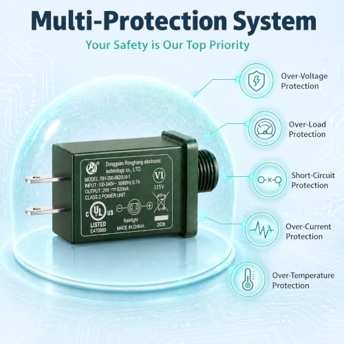 29V 620mA LED Christmas Tree Power Supply Adapter Replacement