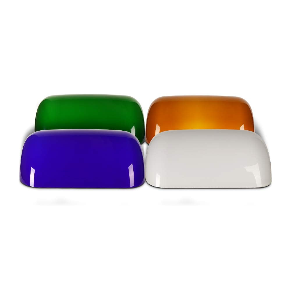 Newrays Glass Bankers Lamp Shade Cover Replacement,L8.85 W5.11 (Blue)