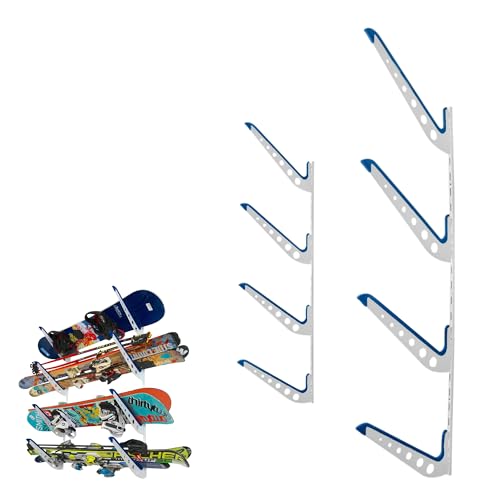 White StoreYourBoard Wall-Mounted Beach & Water Sports Gear Rack, Adjustable 4-Level