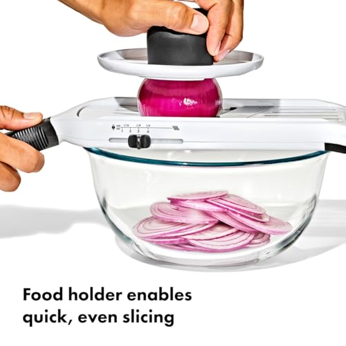 Handheld Mandoline Slicer with 5 Adjustable Blade Settings - Compact Kitchen Tool