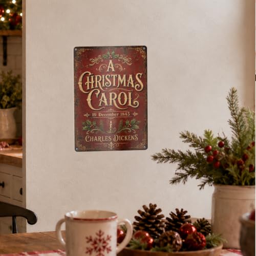 Christmas Metal Sign Decor - Festive Holiday Wall Art for Home & Room