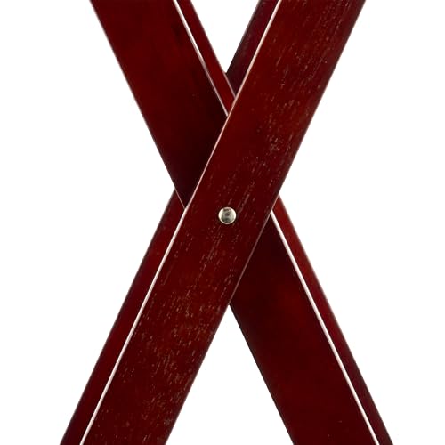 Folding Mahogany Wood Tray Stand - 31.5 Inch Tall with Support Straps, Variation of THIS listing
