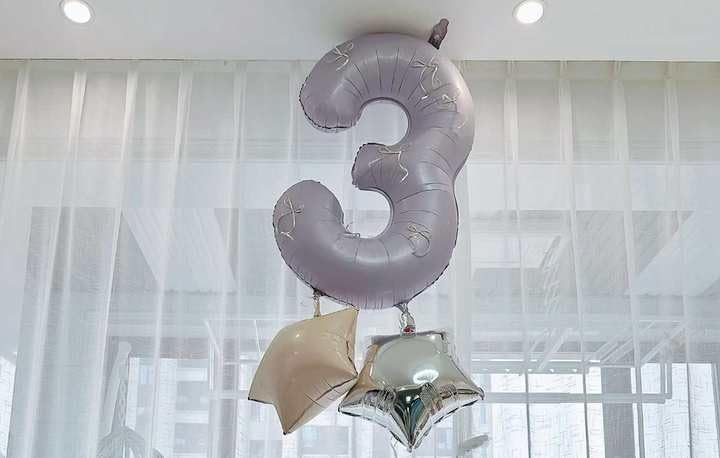 Lilac Number 1 Balloon - 40 Inch Shiny 1st Birthday Decoration for Baby Boy/Girl