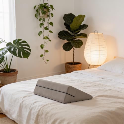 Avana Micro-Velvet 7-Inch Bed Wedge Support 14x24 Inch - Firm Density for Back & Knee Relief