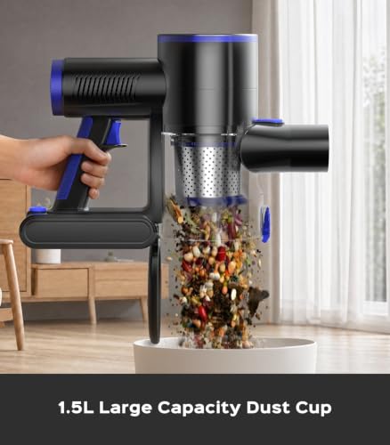 UKDMROX Cordless Vacuum Cleaner 550W 50KPa, Up to 45 Min, Self-Standing Stick