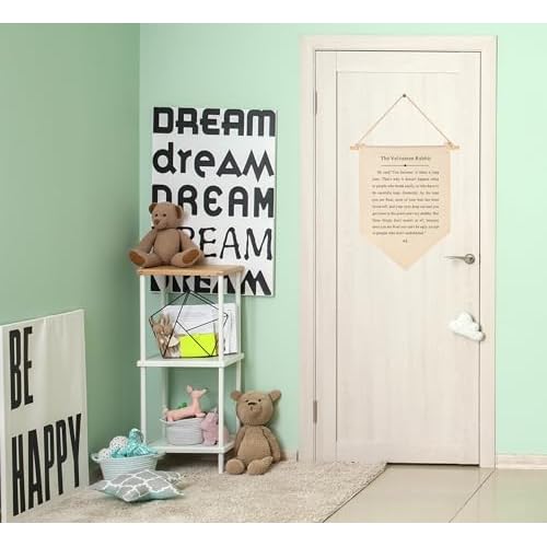 The Velveteen Rabbit-Hanging Wall Decor Gifts for Baby Boys Girls Kids-Canvas Hanging Pennant Banner Wall Decor Gifts for Nursery Classroom Baby Room Playroom Homeschool Reading Room Bedroom