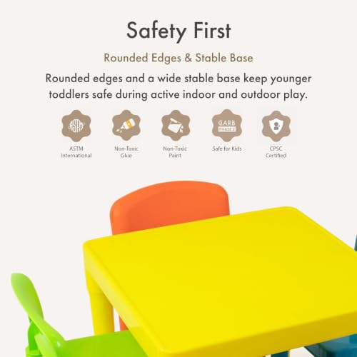 Humble Crew Toddler Table and Chair Set for Kids, Indoor Outdoor,