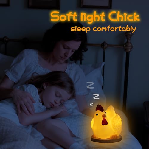 Chicken Egg Night Lght, Handwork Cute Chicken Butt Lamp, Funny Battery-Operated Table Lamp Decoration for Home, Bedroom, Study Room, LED Animal Novelty Lamp for Birthday Christmas Gifts