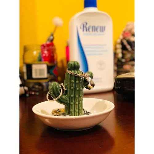 PUDDING CABIN Cactus Ring Holder Dish, Decorative Cactus Decor, Birthday & Christmas Gifts for Women & Girls