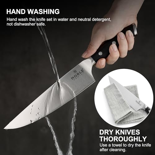 Knife Set with Block Black - 16-Piece Kitchen Cutlery & Sharpener