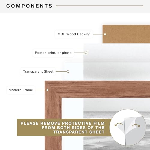 MCS Museum Poster Frame 24x36 Inch Medium Oak Woodgrain 1-Pack