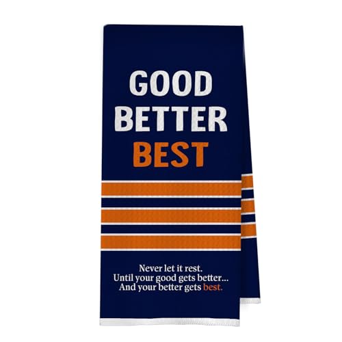 Football Bear Kitchen Towels - Decorative Waffle Dish Hand Towels, 16x24 Inches