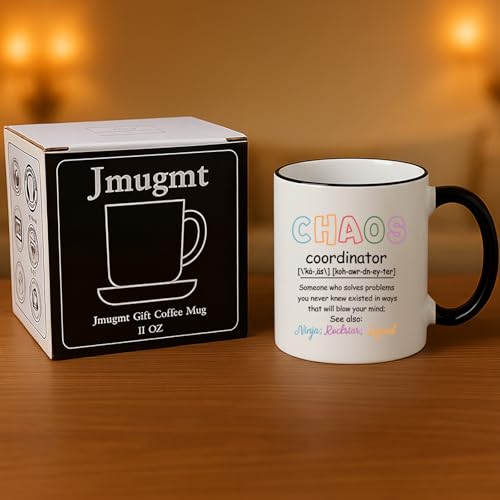 Jmugmt Chaos Coordinator Mug with Black Handle - Boss Gift 11oz