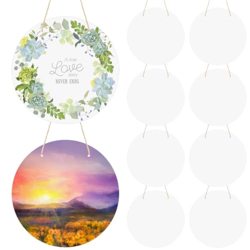 10 Pcs 12 in Aluminum Sublimation Door Hanging Disc Signs, Blank for