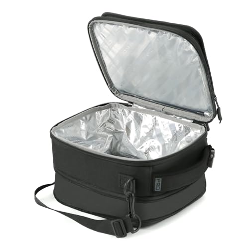 Titan PRO Expandable Lunch Box with Ice Walls Black - Keeps Food Cold 6 Hours