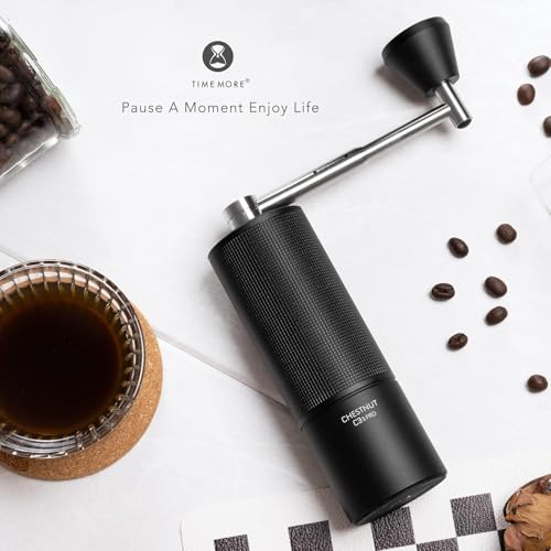 TIMEMORE C3S Pro Manual Coffee Grinder Black - Portable, Adjustable Stainless Steel Burrs