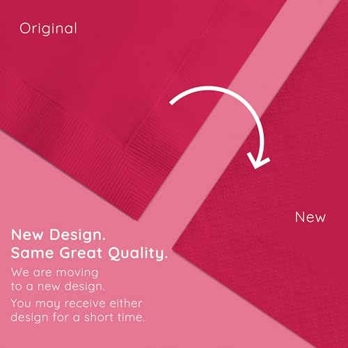 Creative Converting Hot Magenta 50 Count 2-Ply Lunch Napkins - 12.88" x 12.88"