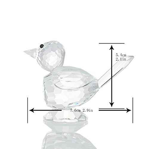 H&D HYALINE & DORA Crystal Bird of Happiness Collectible Figurines Glass Animal Figurine for Table Home Decoration