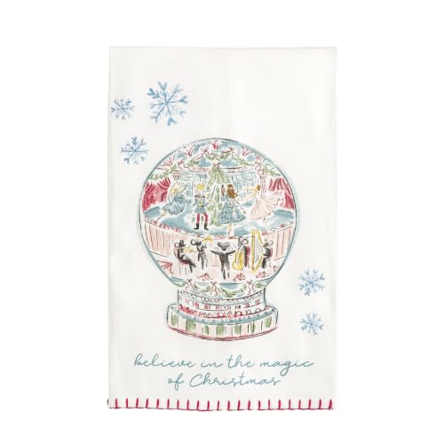Mud Pie Nutcracker Snow Globe Christmas Kitchen Towel 26x16 in